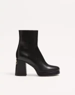 Valentino Fawcette Platform Ankle Boot In Calfskin 90Mm